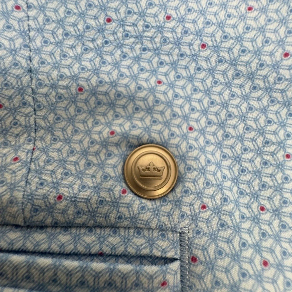 NWT Peter Millar Shorts Crown Crafted Blue Frost Geometric Men's Size 38 $110